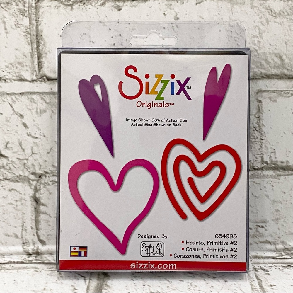 SIZZIX 654998 Hearts Primitive #2 Die Cut Scrapbooking